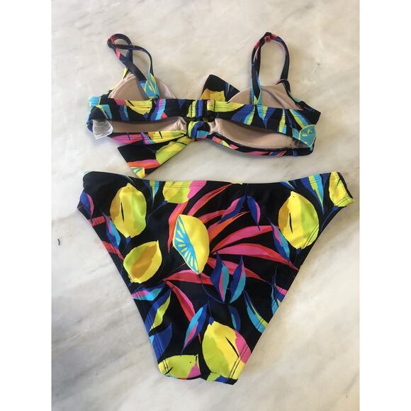 Tabitha Brown for Target Lemon Print Tie-Front Bikini Top (size s)And Bottom (M) - Picture 2 of 4